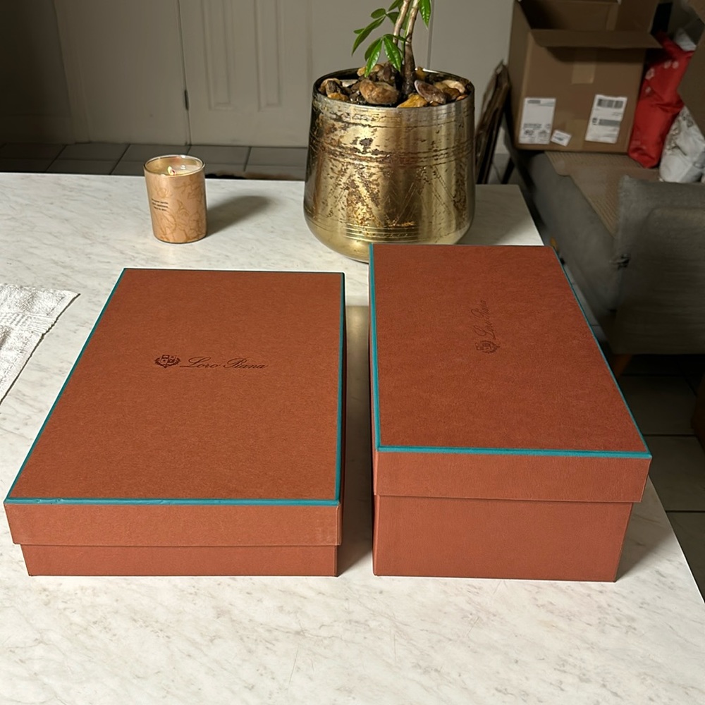 Loro piana 2 empty boxes , different sizes box 1 15by 10 inches.